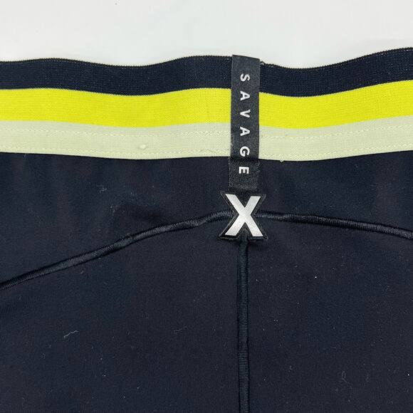 Savage X Fenty Fast Lane High Waist Short Black Yellow Womens Size L/XL Biker - Picture 5 of 8